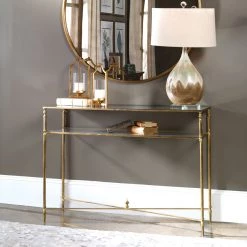 Uttermost Henzler Mirrored Glass Console Table Tables