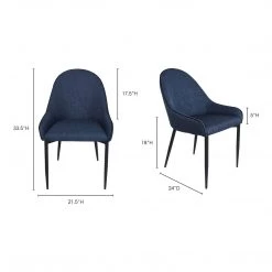Moe's Home Collection Lapis Dining Chair Dark Blue-m2 Chairs