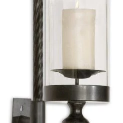 Accessories Uttermost Garvin Twist Metal Sconce With Candle
