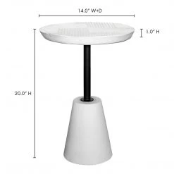 Moe's Home Collection Tables Foundation Outdoor Accent Table White