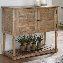 Ashley Furniture Lennick - Antique Brown - Accent Cabinet