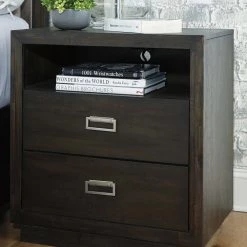 Ashley Furniture Hyndell - Brown Dark - Two Drawer Night Stand 16 Ashley Furniture Hyndell - Brown Dark - Two Drawer Night Stand
