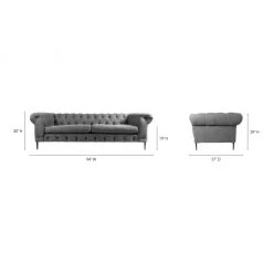 Moe's Home Collection Canal Sofa Grey 17 Moe's Home Collection Canal Sofa Grey