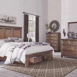 Millennium® By Ashley Royard - Warm Ultimate Best In Class Dresser, Mirror, Panel Bed With 2 Storage Drawers Bedroom Sets