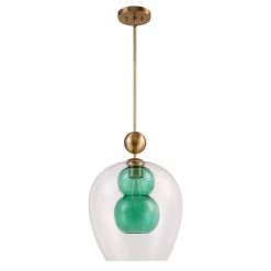 Uttermost Shamrock Green Glass 1 Light Pendant