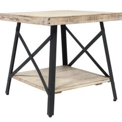 Emerald Home Tables Chandler End Table, Whitewash