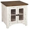 Ashley Furniture Tables Wystfield - White/brown - Rectangular End Table - 2-doors 2 Ashley Furniture Tables Wystfield - White/brown - Rectangular End Table - 2-doors