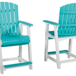 Ashley Furniture Eisely - Turquoise / White - Barstool (2/cn)