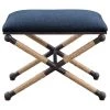 Benches Uttermost Firth Small Navy Fabric Bench