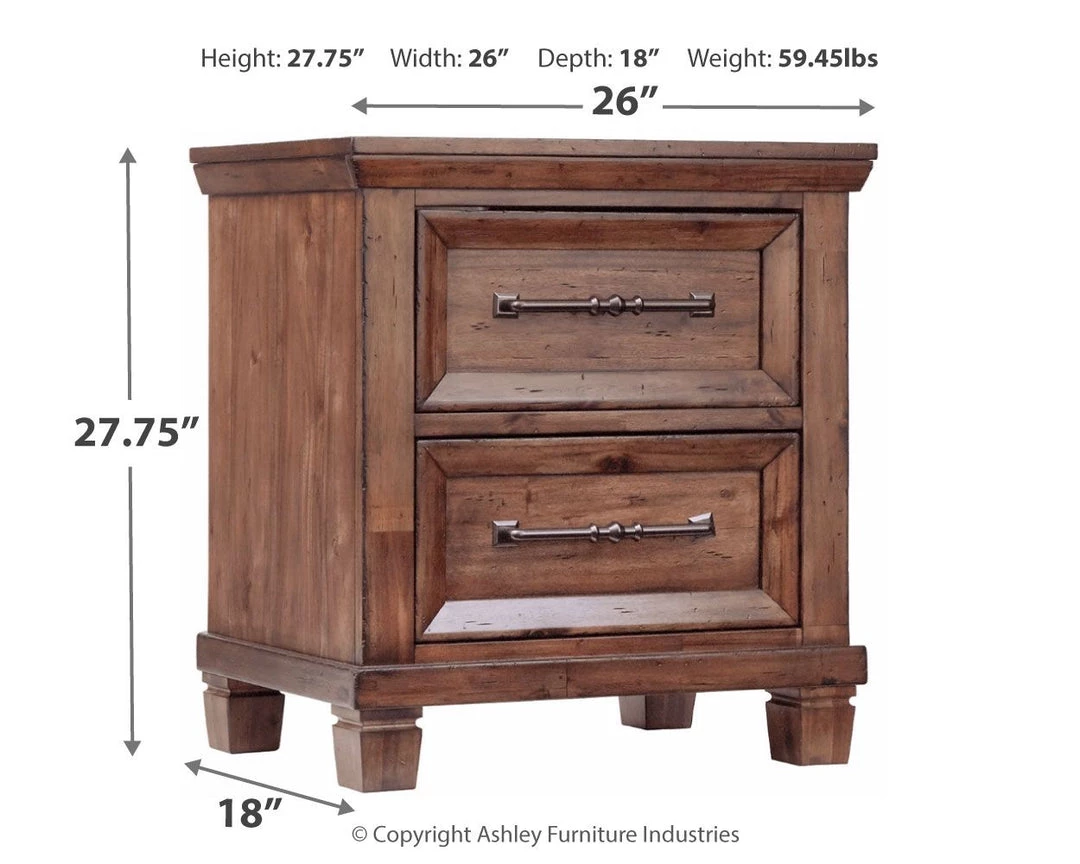 Ashley Furniture Royard - Warm Brown - Two Drawer Night Stand 6 Ashley Furniture Royard - Warm Brown - Two Drawer Night Stand