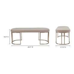Moe's Home Collection Kazu Bench Light Grey