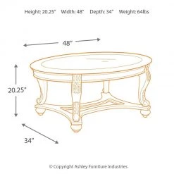 Ashley Furniture Norcastle - Dark Brown - Oval Cocktail Table 14 Ashley Furniture Norcastle - Dark Brown - Oval Cocktail Table