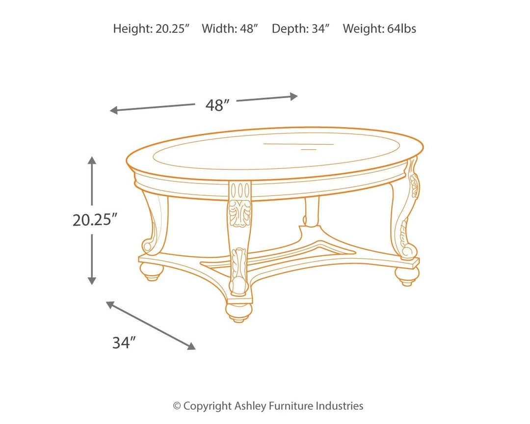 Ashley Furniture Norcastle - Dark Brown - Oval Cocktail Table 7 Ashley Furniture Norcastle - Dark Brown - Oval Cocktail Table