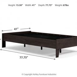 Ashley Furniture Piperton - Brown / Black - Twin Platform Bed Beds