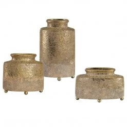 Table Decor Uttermost Kallie Metallic Golden Vessels S/3