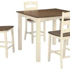 Ashley Furniture Woodanville - Light Brown - Square Counter Tbl Set (5/cn) Dining Room Sets