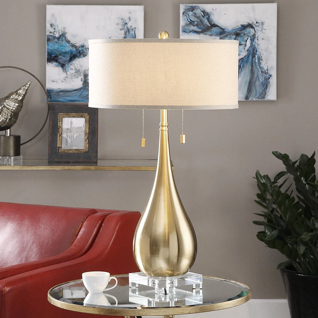 Uttermost Lagrima Brushed Brass Lamp Accessories 4 Uttermost Lagrima Brushed Brass Lamp Accessories