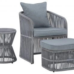 Signature Design By Ashley® Coast Island - Dark Gray - Chair/otto W/cush/table (3/cn)