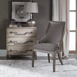 Uttermost Aidrian Charcoal Gray Accent Chair Chairs