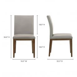 Moe's Home Collection Chairs Frankie Dining Chair Grey-m2