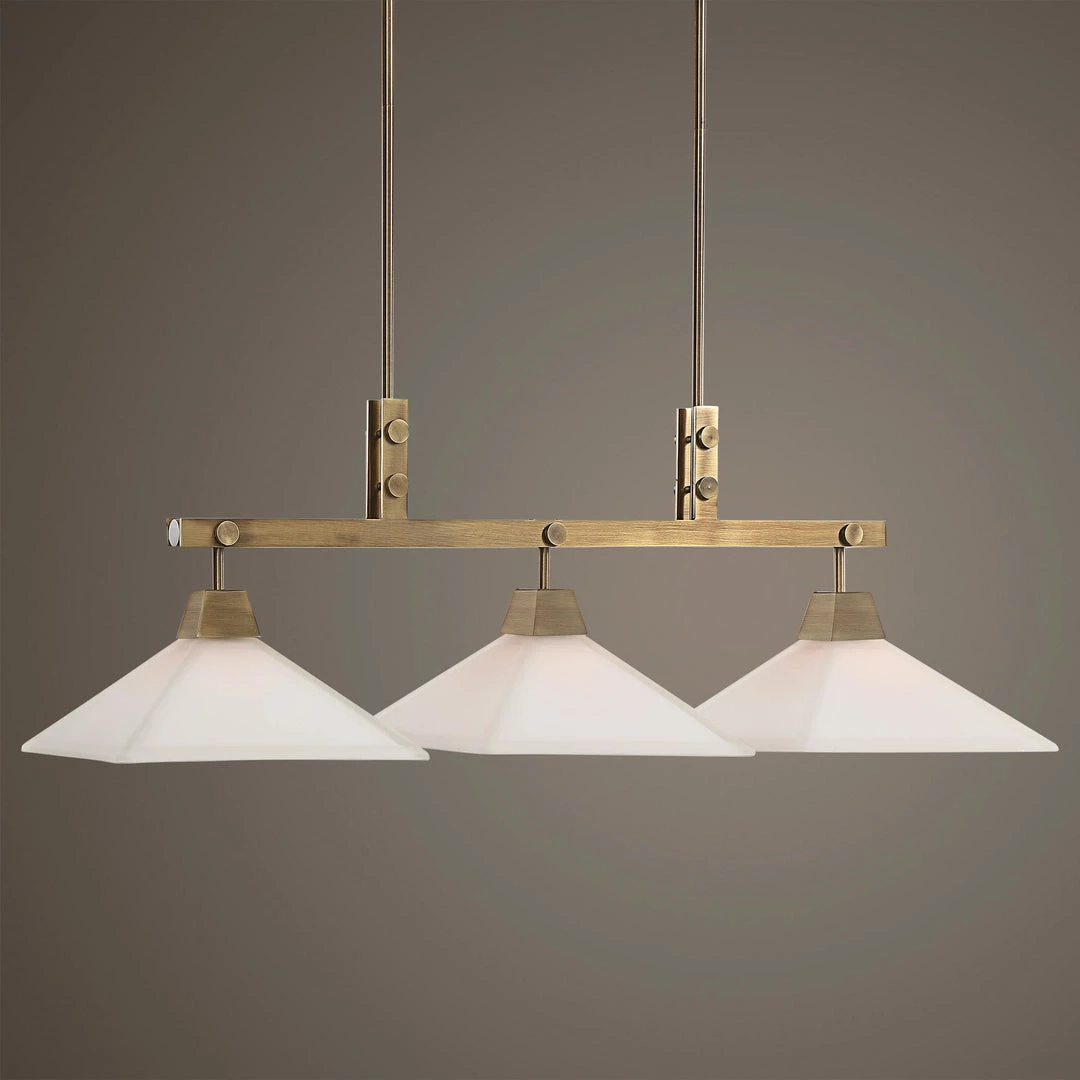 Uttermost Brookdale Industrial 3 Light Linear Chandelier 7 Uttermost Brookdale Industrial 3 Light Linear Chandelier