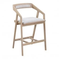 Moe's Home Collection Padma Oak Counter Stool Light Grey