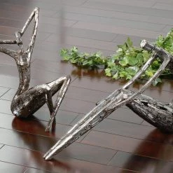 Uttermost Dahy Antique Silver Statues, Set/2