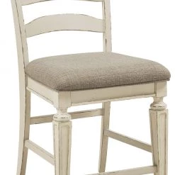 Ashley Furniture Stools Realyn - Chipped White - Upholstered Barstool (2/cn)