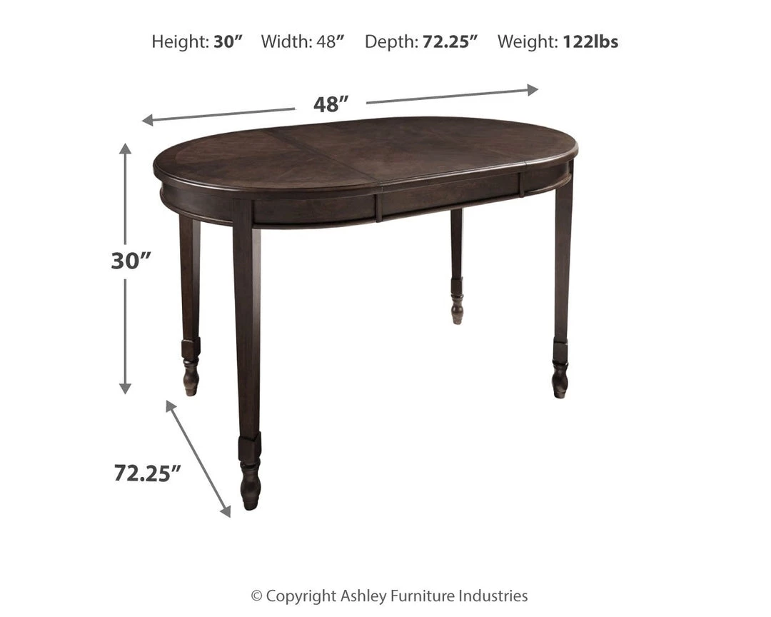Ashley Furniture Adinton - Reddish Brown - Oval Dining Room Ext Table Tables 10 Ashley Furniture Adinton - Reddish Brown - Oval Dining Room Ext Table Tables