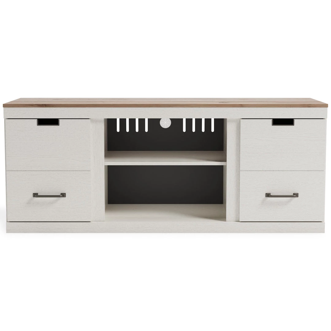Ashley Furniture Vaibryn - White / Brown - Lg Tv Stand W/fireplace Option TV Stands 7 Ashley Furniture Vaibryn - White / Brown - Lg Tv Stand W/fireplace Option TV Stands