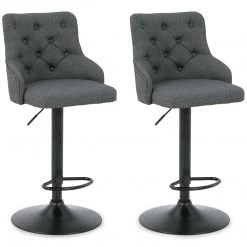 Signature Design By Ashley® Stools Gaddison - Gray/black - Tall Uph Swivel Barstool(2/cn)