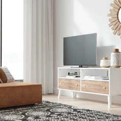Ashley Furniture TV Stands Piperton - White / Brown - Medium Tv Stand