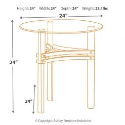Ashley Furniture Braddoni - Chrome Finish - Round End Table Tables